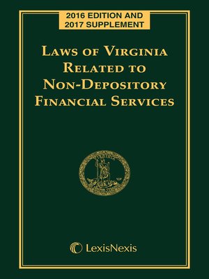 cover image of Laws of Virginia Related to Non-Depository Financial Services